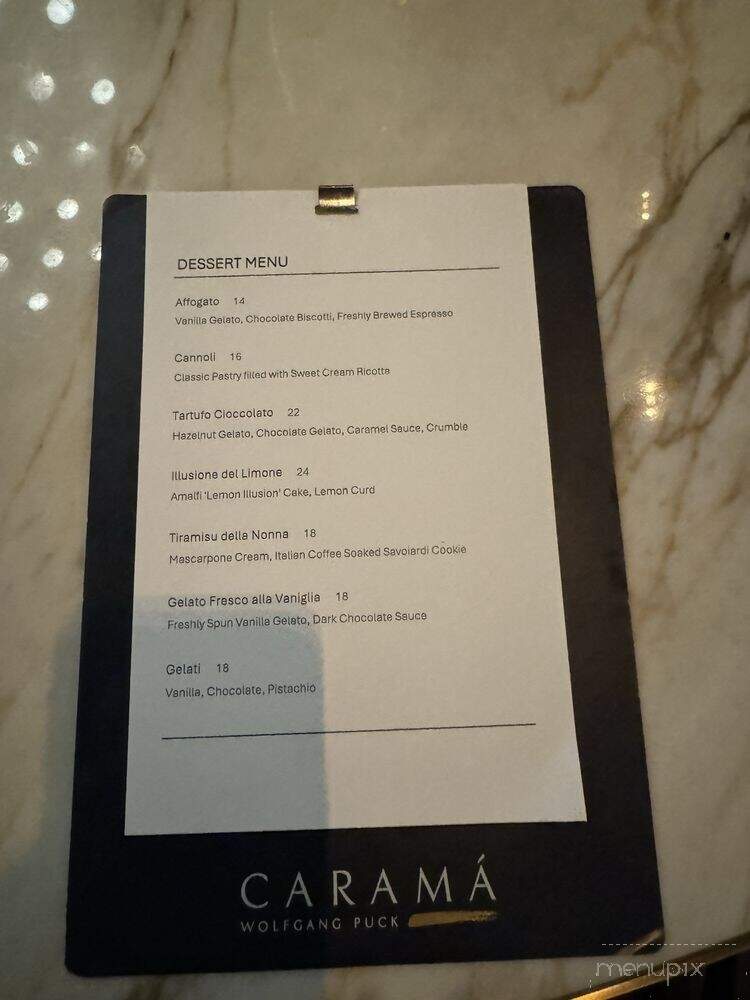 Carama - Las Vegas, NV menu_pic