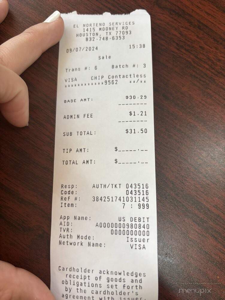 El Norteno Tacos - Houston, TX menu_pic