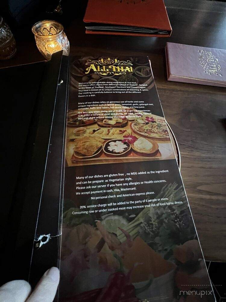 All Thai - Bellevue, WA menu_pic