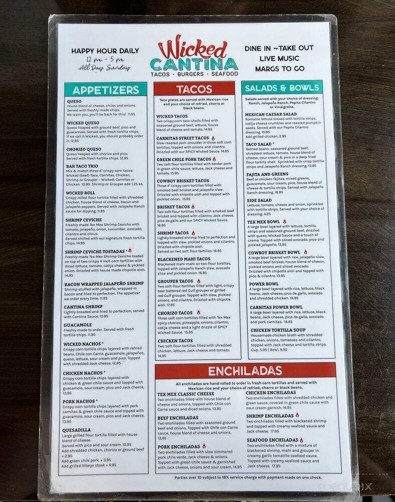 Wicked Cantina - St. Petersburg, FL menu_pic