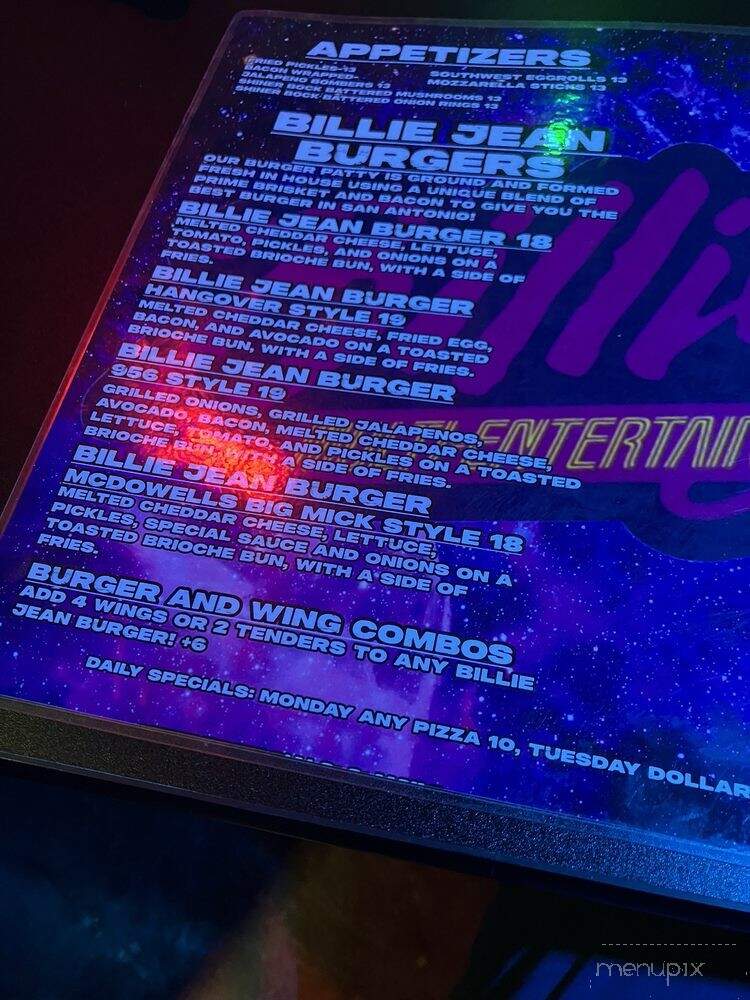 Billie Jean - San Antonio, TX menu_pic