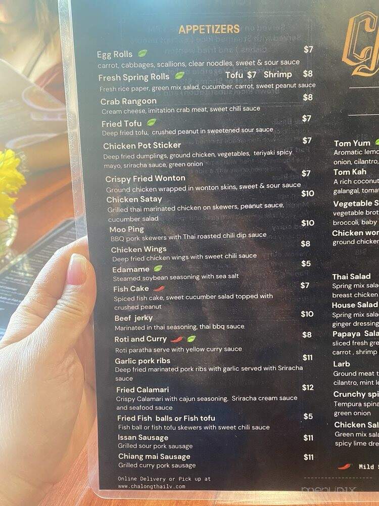 Chalong Thai Street Kitchen - Las Vegas, NV menu_pic
