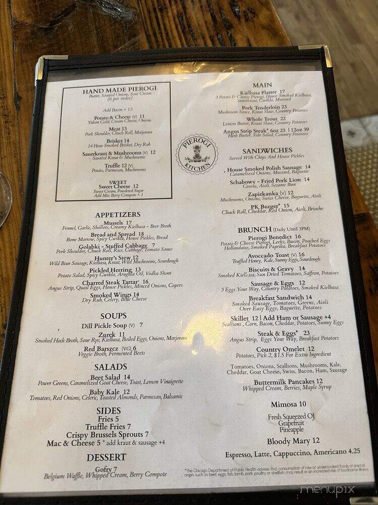 Pierogi Kitchen - Chicago, IL menu_pic