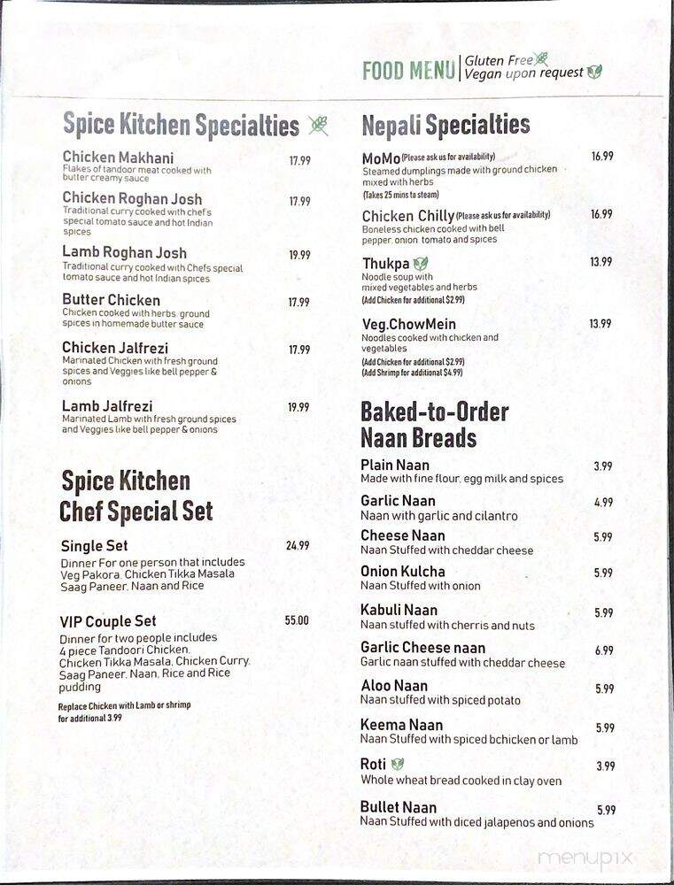 Spice Kitchen - Northglenn, CO menu_pic