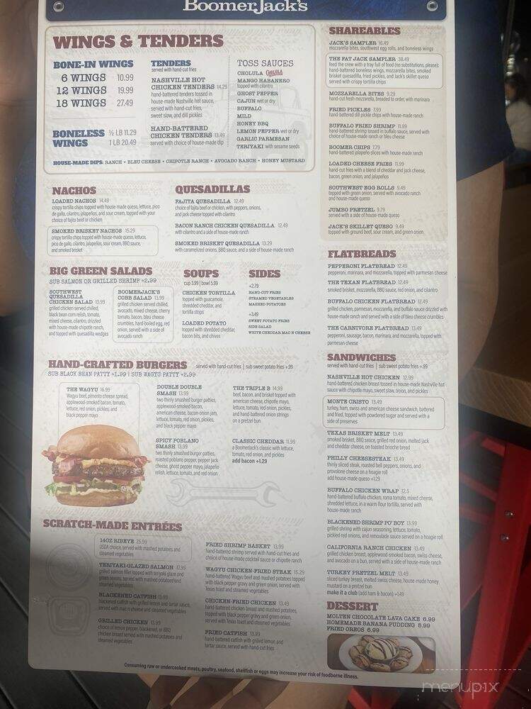 BoomerJack's Grill - Webster, TX menu_pic