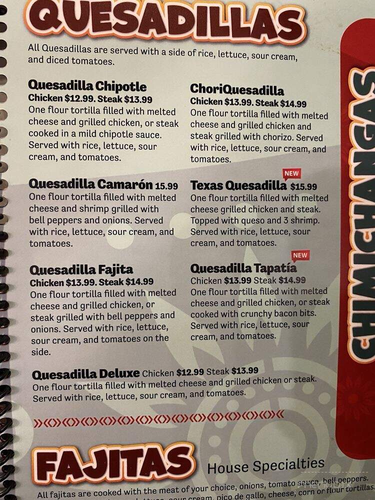Tapatios Mexican Restaurant - Ottawa, IL menu_pic