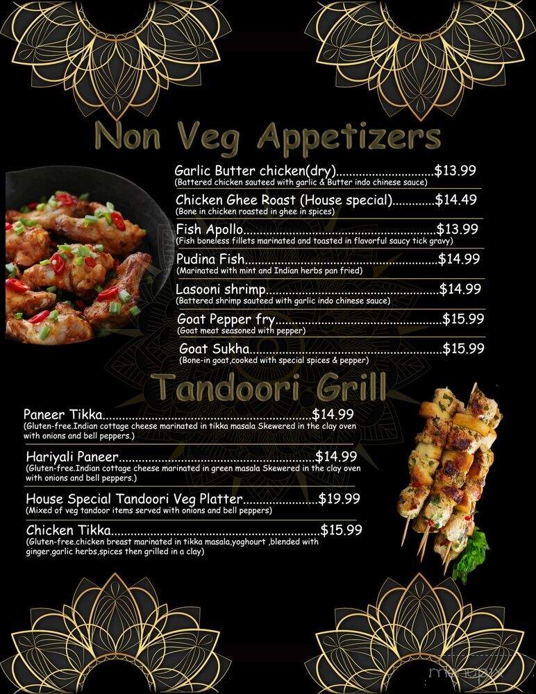 Red Chillez Indian Cuisine & Bar - Concord, NC menu_pic