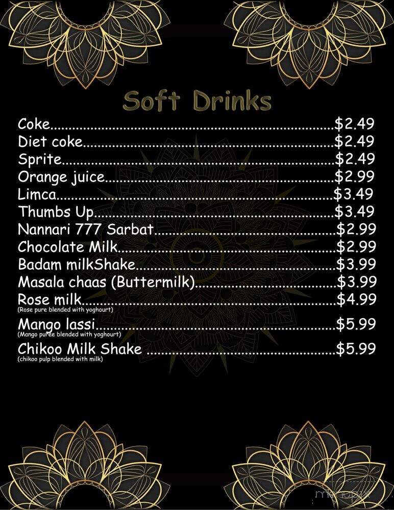 Red Chillez Indian Cuisine & Bar - Concord, NC menu_pic