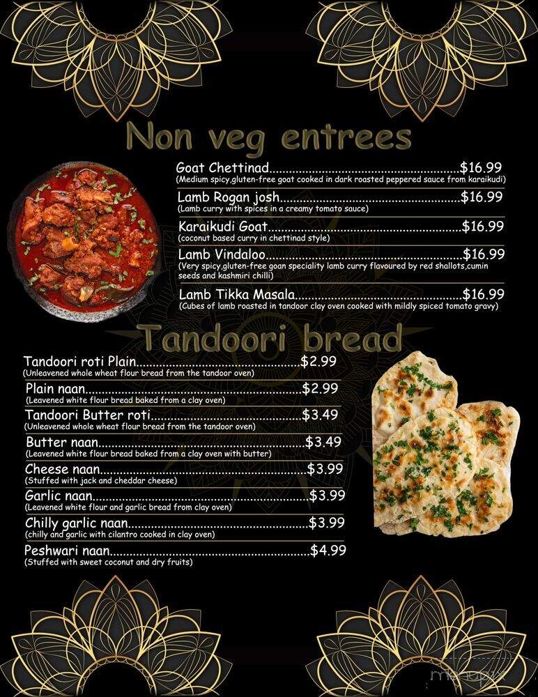 Red Chillez Indian Cuisine & Bar - Concord, NC menu_pic