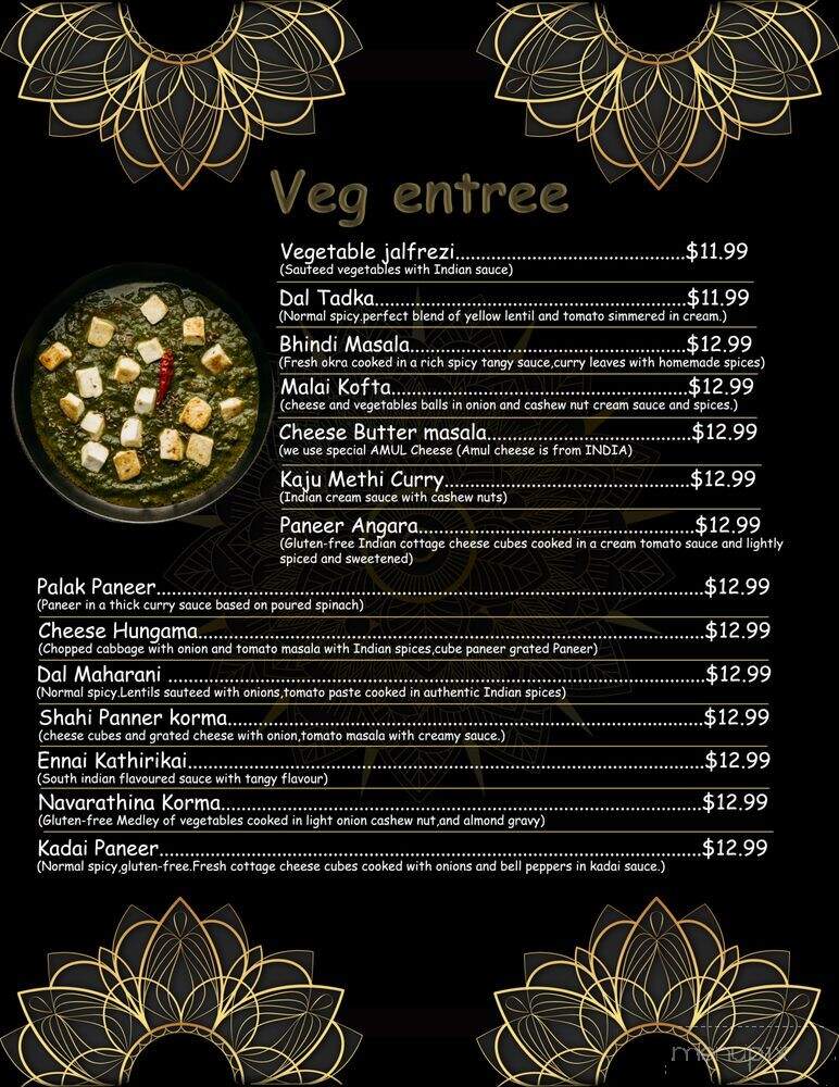 Red Chillez Indian Cuisine & Bar - Concord, NC menu_pic
