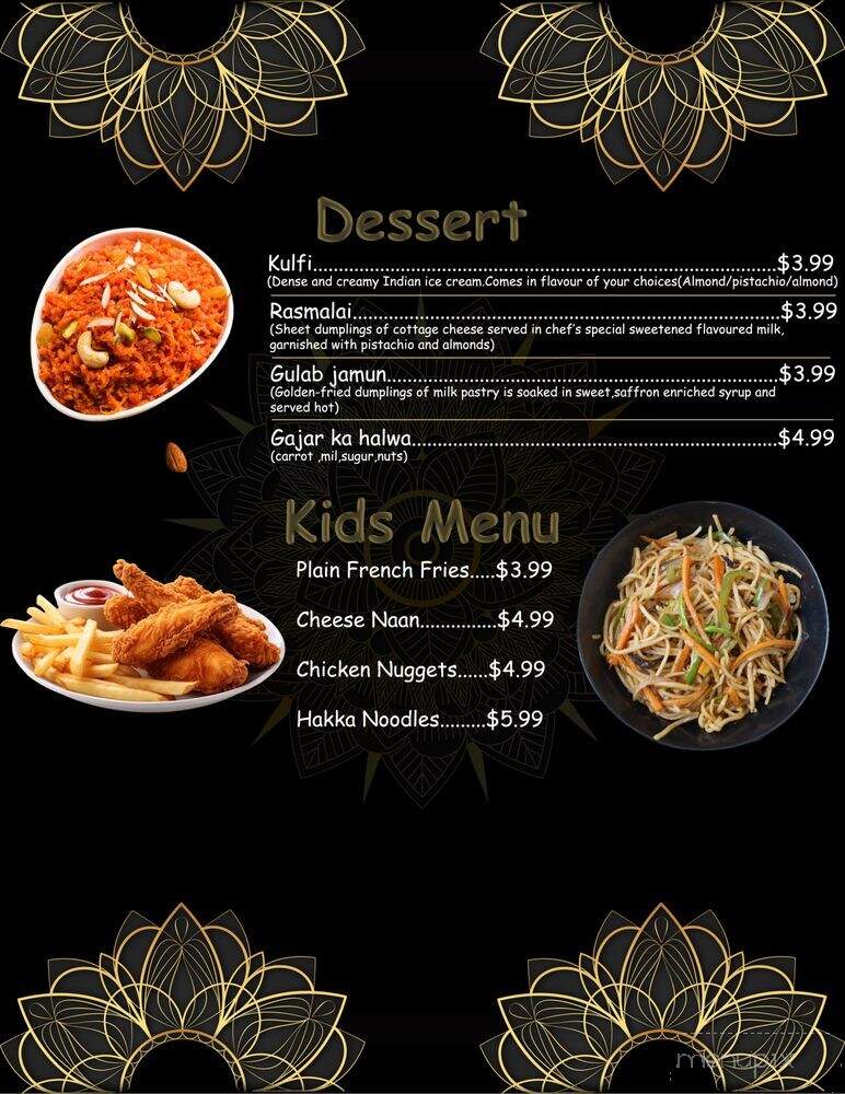 Red Chillez Indian Cuisine & Bar - Concord, NC menu_pic