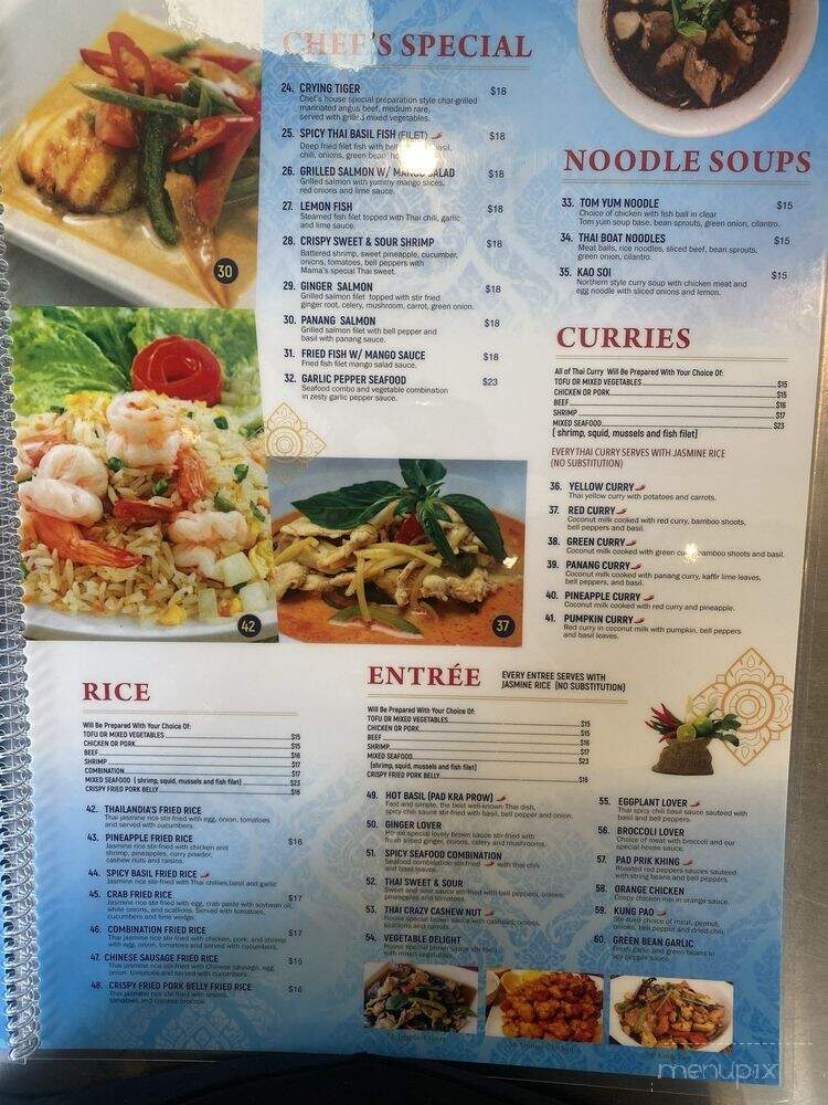 Thailandia Cuisine - El Segundo, CA menu_pic