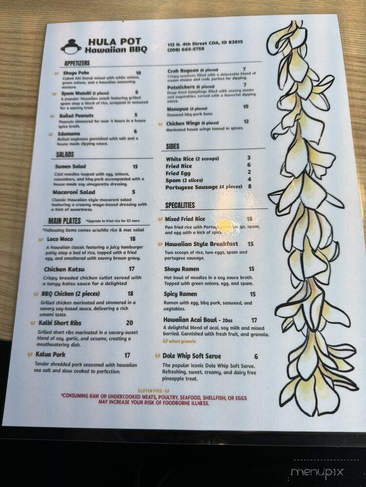Hula Pot - Coeur d'Alene, ID menu_pic