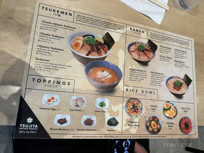 Tsujita Artisan Noodle - Los Angeles, CA menu_pic