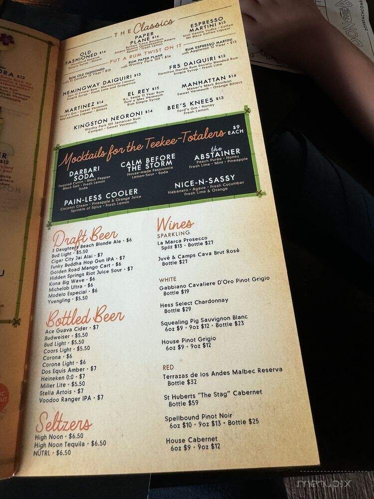 Don the Beachcomber - Madeira Beach, FL menu_pic
