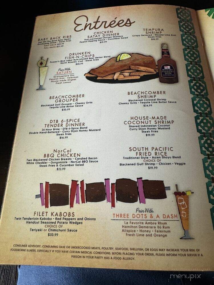 Don the Beachcomber - Madeira Beach, FL menu_pic