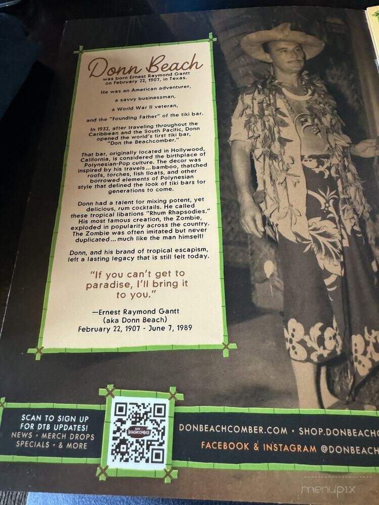 Don the Beachcomber - Madeira Beach, FL menu_pic