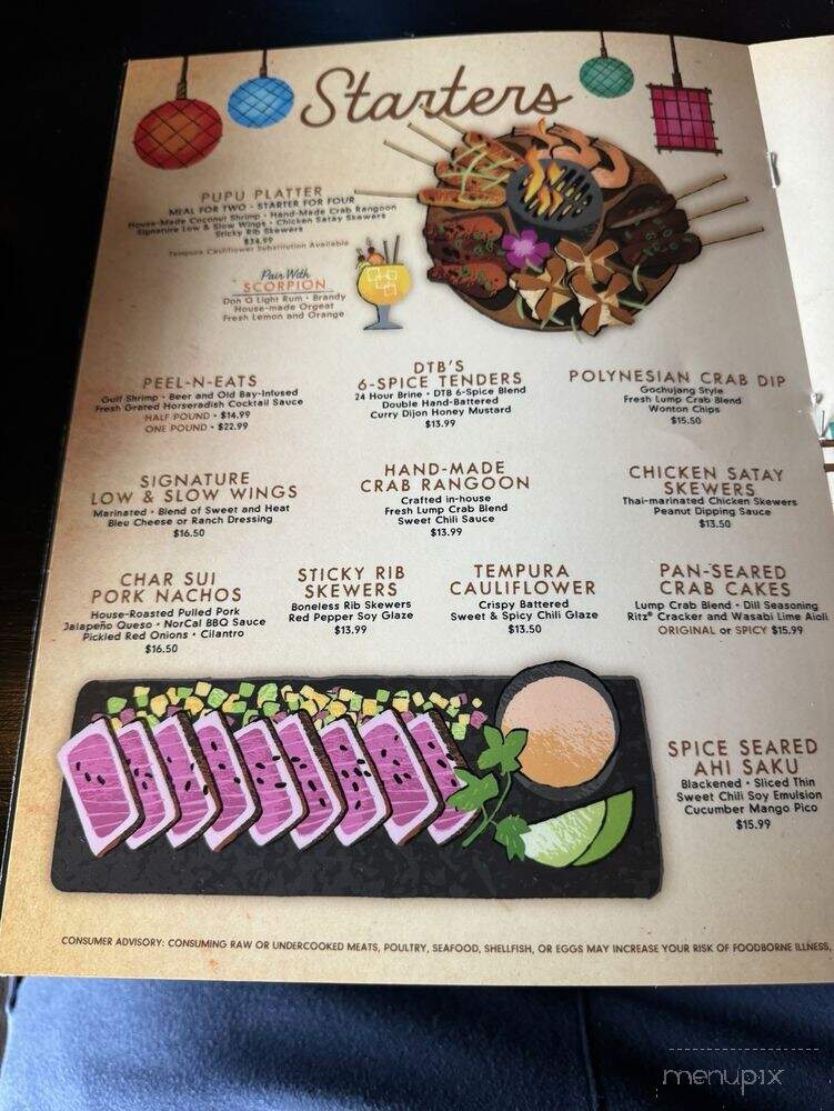 Don the Beachcomber - Madeira Beach, FL menu_pic