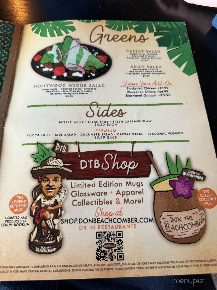 Don the Beachcomber - Madeira Beach, FL menu_pic