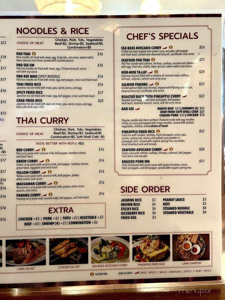 LAWA Thai Cuisine - Huntington Beach, CA menu_pic
