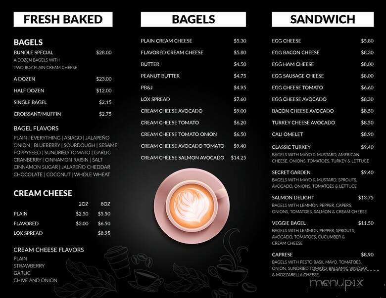 Nick's Bagels & Espresso - Anaheim, CA menu_pic