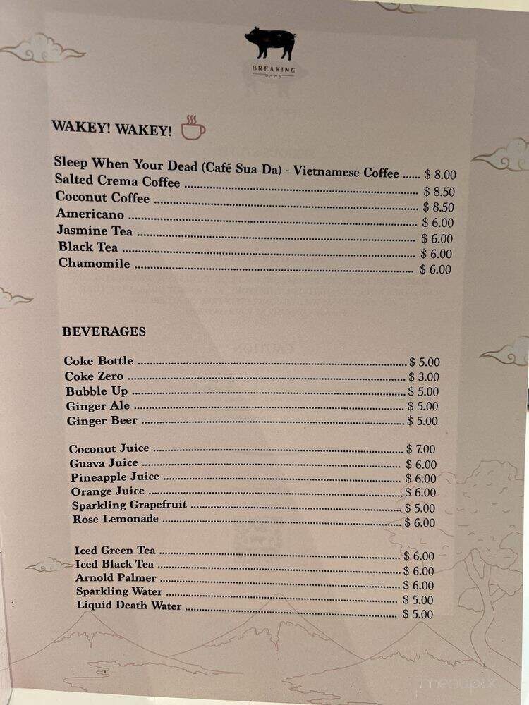 Breaking Dawn Brunch - Los Gatos, CA menu_pic