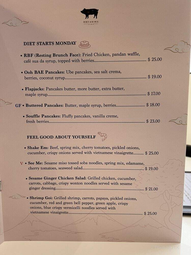 Breaking Dawn Brunch - Los Gatos, CA menu_pic
