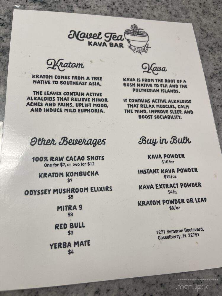 Novel Tea - Casselberry, FL menu_pic