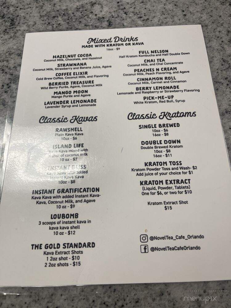 Novel Tea - Casselberry, FL menu_pic