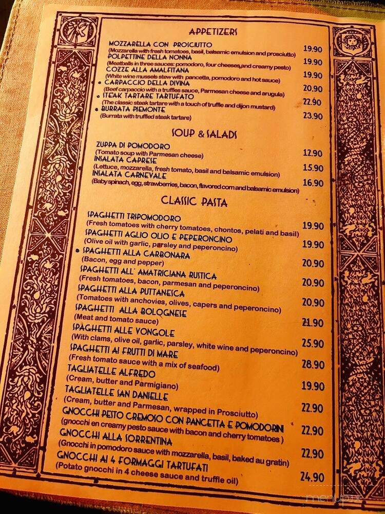 La Divina Comedia Trattoria - Miami Beach, FL menu_pic