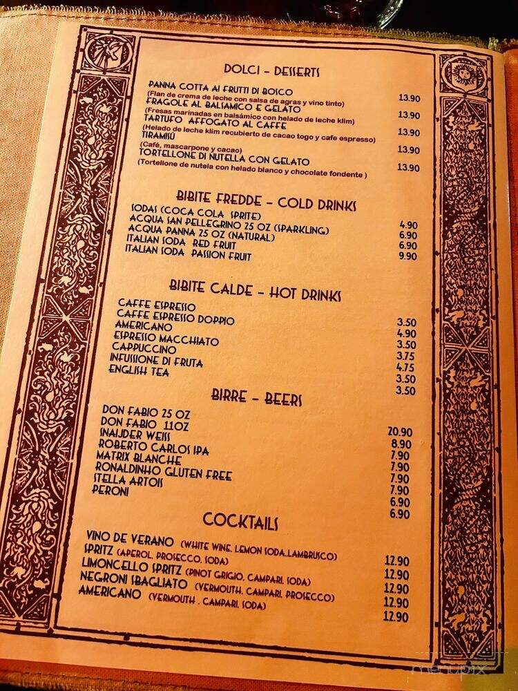 La Divina Comedia Trattoria - Miami Beach, FL menu_pic