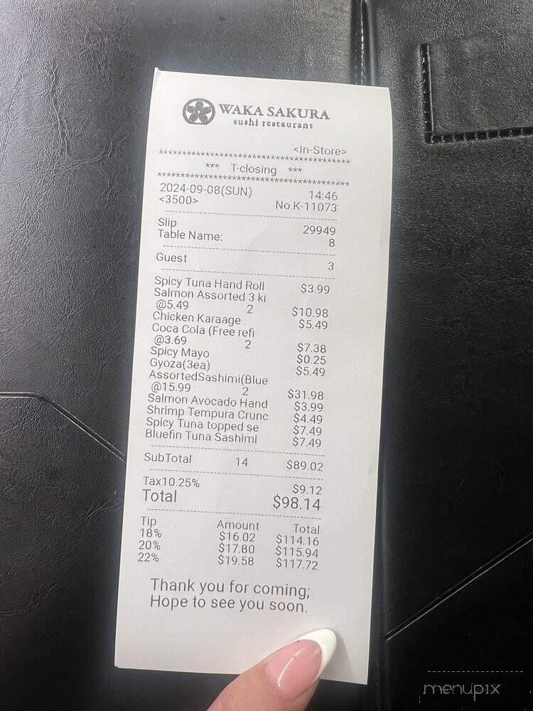 Waka Sakura - Gardena, CA menu_pic