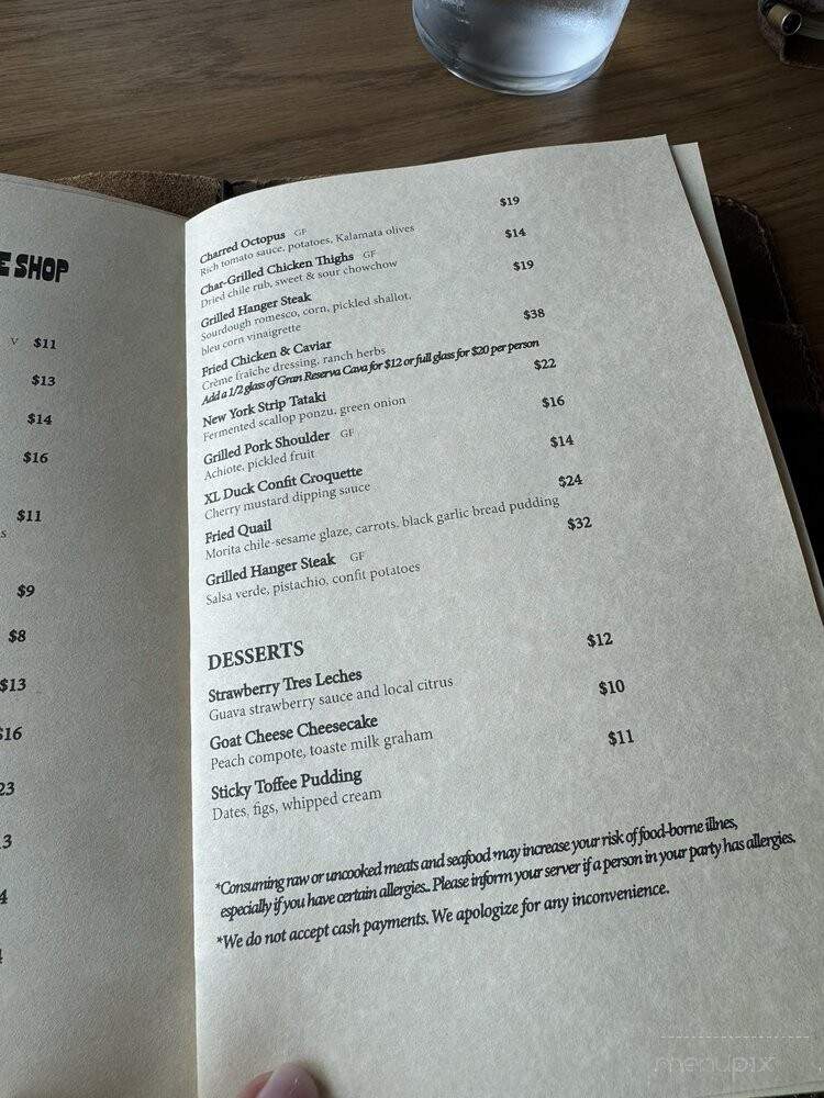 Finca Tapas & Bottle Shop - San Diego, CA menu_pic