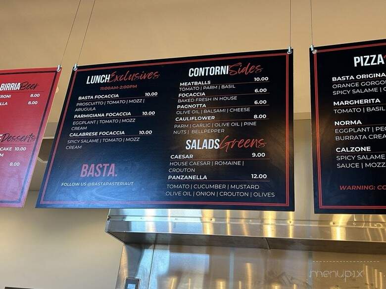 BASTA. Pasteria - Murray, UT menu_pic