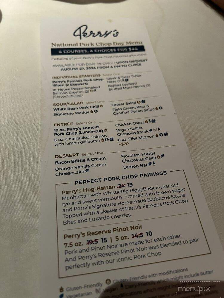 Perry's Steakhouse & Grille - Richmond, VA menu_pic