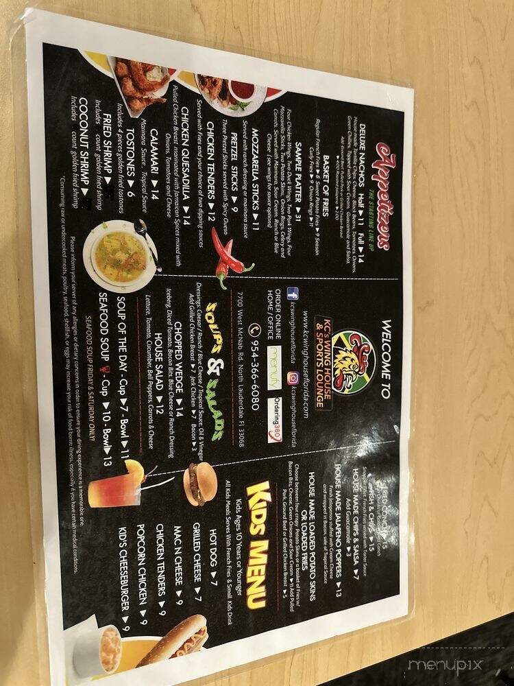 KC's Wing House & Sports Lounge - North Lauderdale, FL menu_pic