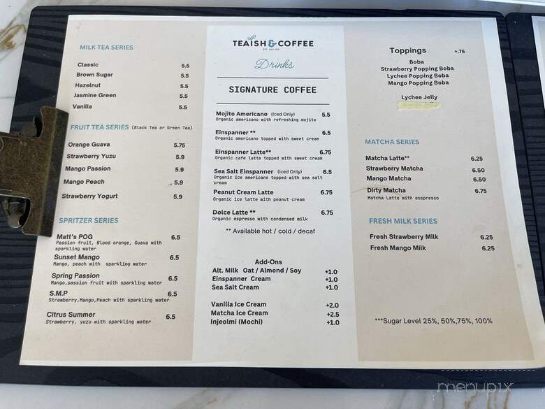 Teaish & Coffee - Buena Park, CA menu_pic