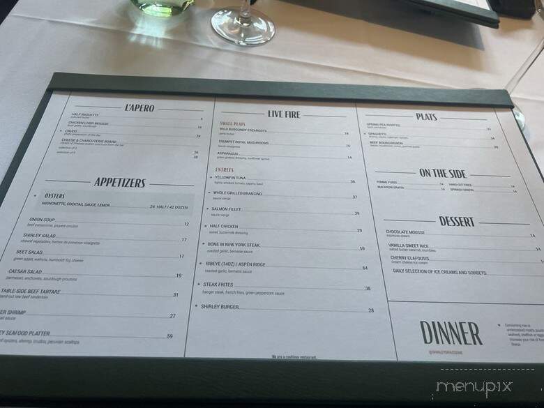 Shirley Brasserie - Los Angeles, CA menu_pic