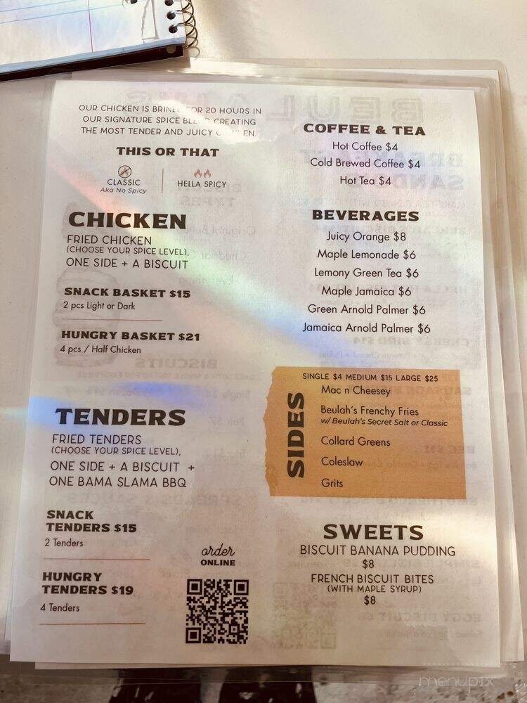 Auntie Beulah's Biscuits & Chicken - Los Angeles, CA menu_pic