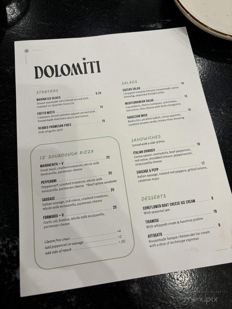 Dolomiti Pizzeria & Enoteca - Omaha, NE menu_pic