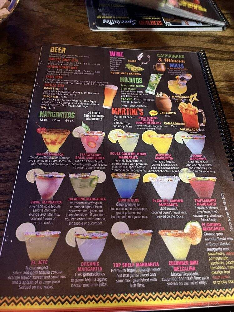 Hacienda Bar & Grill - Buford, GA menu_pic