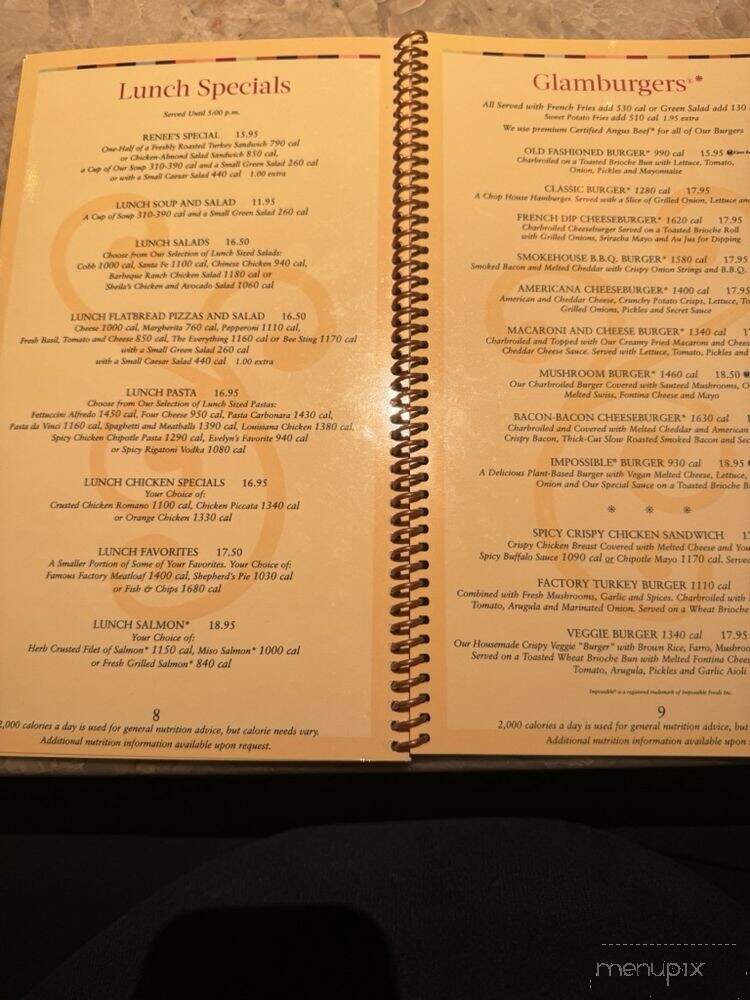 The Cheesecake Factory - Highland Village, TX menu_pic