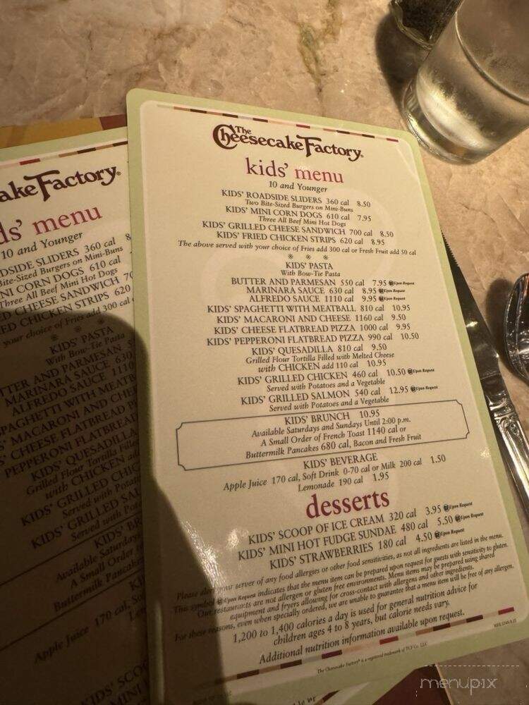 The Cheesecake Factory - Highland Village, TX menu_pic