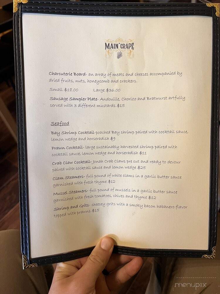 The Main Grape - Vacaville, CA menu_pic