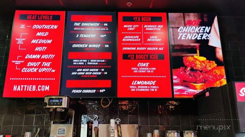 Hattie B's - Nashville, TN menu_pic