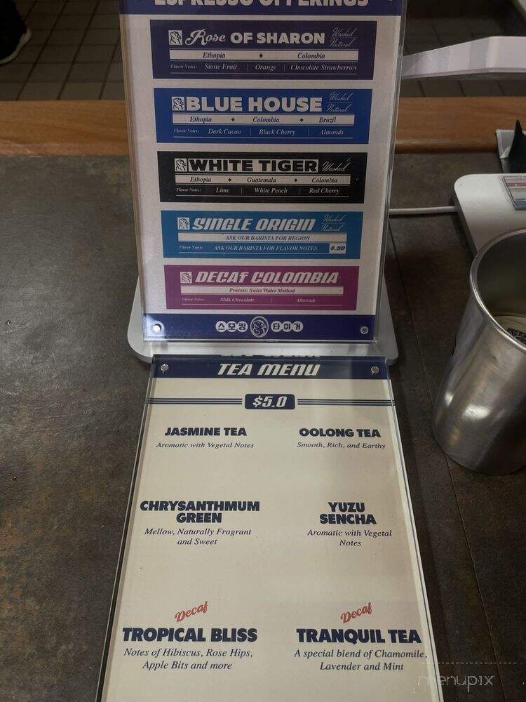 Smoking Tiger Coffee Lab - San Gabriel, CA menu_pic