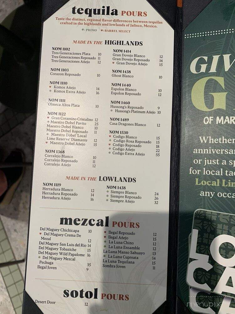 Local Lime - Germantown, TN menu_pic