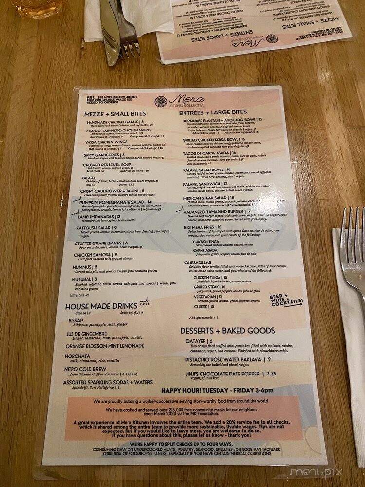 Mera Kitchen Collective - Baltimore, MD menu_pic