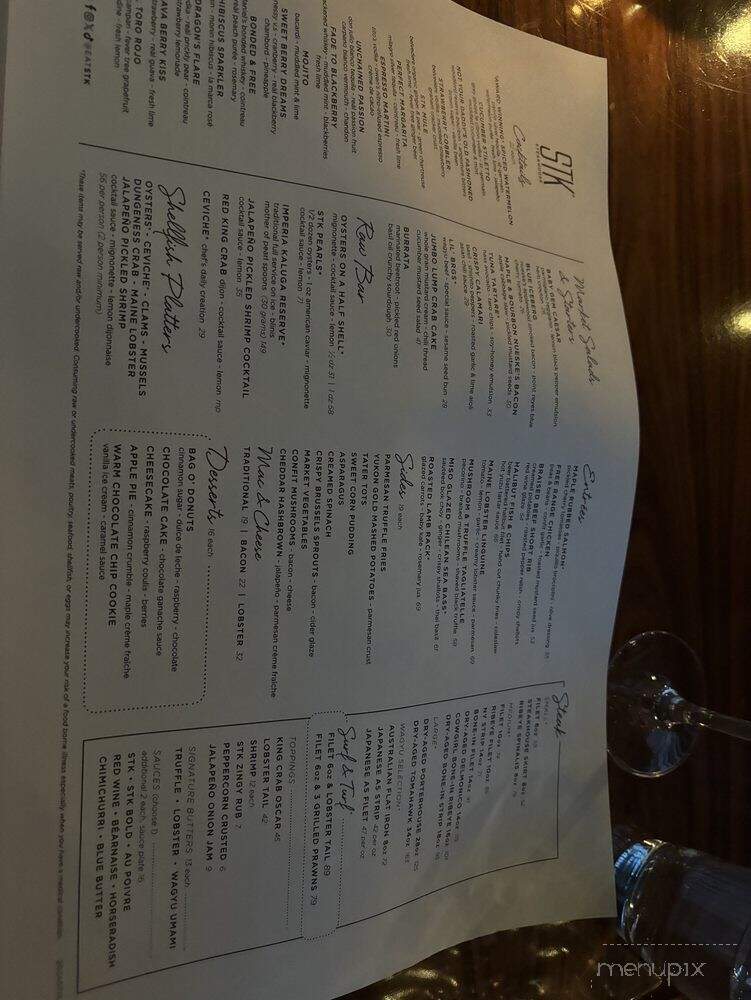 STK Steakhouse - Washington, DC menu_pic