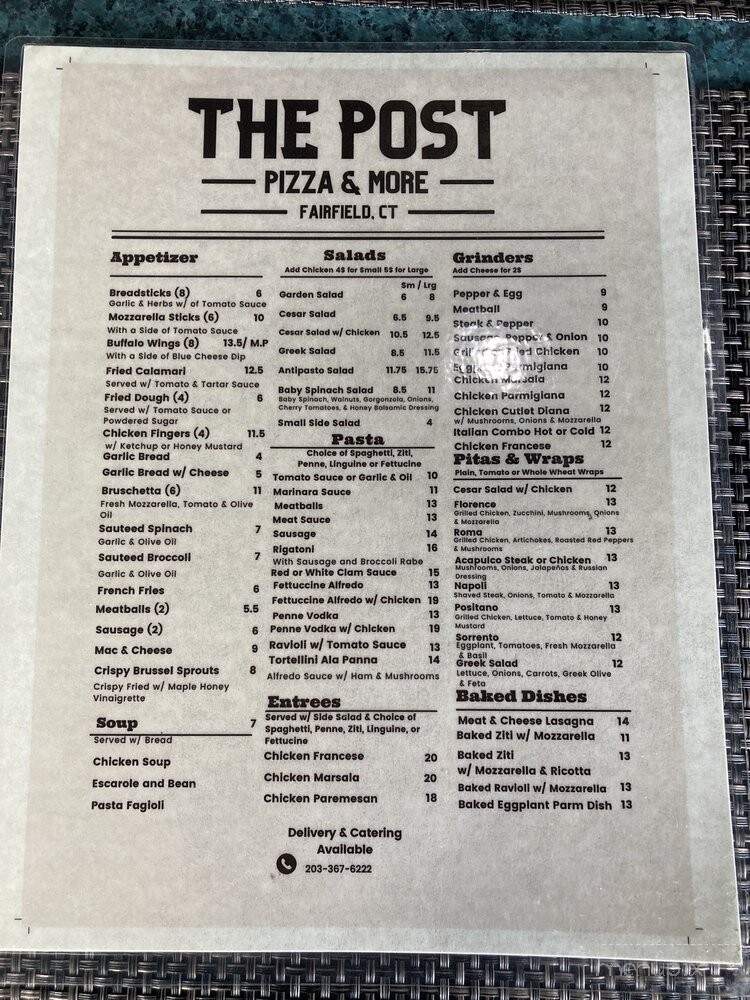 The Post - Fairfield, CT menu_pic